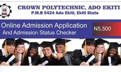 Crown Polytechnic, Ado-Ekiti Begins Admission Exercise for ND & HND Programme 2022/2023 Academic Session