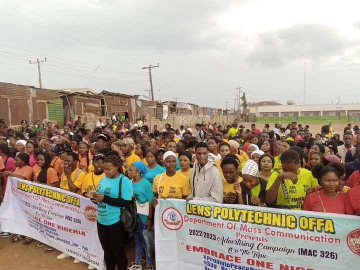 Lens Poly Offa Takes 'Embrace-One-Nigeria-Campaign' To The Streets, Promote Peace, Unity