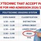 Full List of Polytechnics That Accept Pass Grade (CGPA Below 2.50) for HND Admission 2026/2027